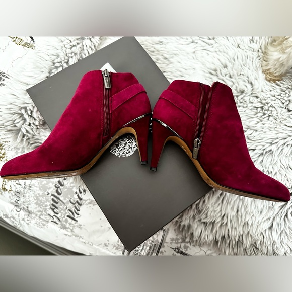 Vince Camuto ribbon red (pink burgundy booties) - Picture 2 of 6